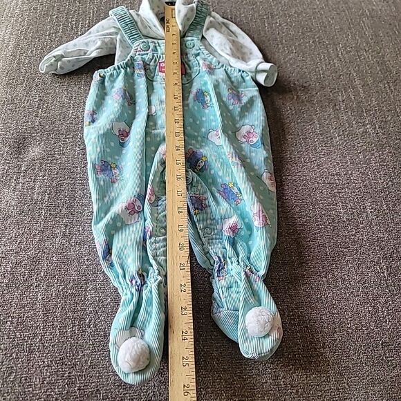 Vtg Osh Kosh Bgosh Snowman Courderoy Overalls Matching Turtleneck Snowball Feet - Picture 10 of 14